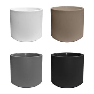 Maceta Cilindro colores Blanco Cafe Gris y Negro Pequeñas