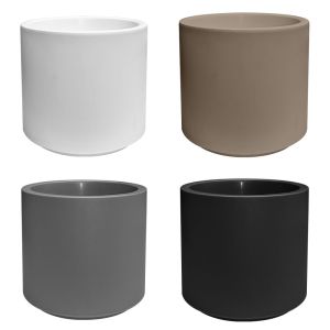 Maceta Cilindro colores Blanco Cafe Gris y Negro Mediano